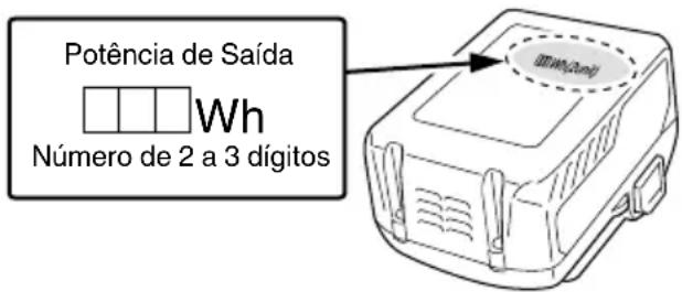 Potência de Saída Wh Número de 2 a 3 dígitos