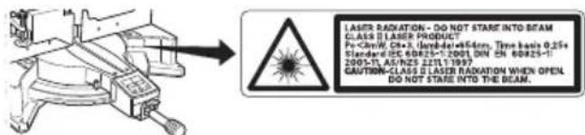 LASER RADIATION - DO NOT START INTO BEAM CLASS II LASER PRODUCT Pre-Can/W, Cl-X, G-ben-4x45cm, Time basis 0.25s Standard/CE, H=1.7001 DIN CH 60823-0 2005-T, AS/NZS 2211.1997 CAUTION-CLASS II LASER RADIATION WHEN OPEN DO NOT STAGE INTO THE BEAM.