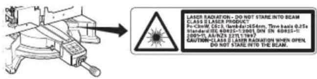 LASER RADIATION - DO NOT STARE INTO BEAM CLASS IS LASER PRODUCT Pe-Cl:W, C:E: (Lambda):250mm, Time basis 0.25s Standard:IEC 6D825-1:2001 DIN EN 6D825-1: 2001-11, AB/NZS 22TL1:1997 CAUTION:CLASS IS LASER RADIATION WHEN OPEN, DO NOT STARE INTO THE BEAM.