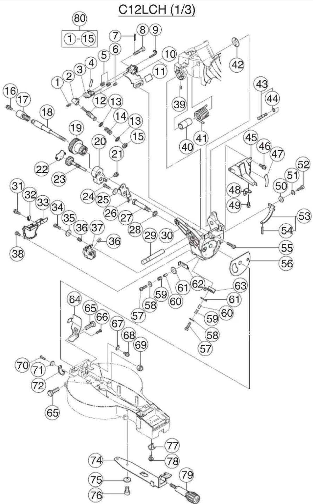 C12LCH (1/3) 80 ①-15 7 8 9 6 10 11 42 12 13 14 13 15 39 40 41 43 44 45 46 47 52 20 21 48 49 50 51 22 23 31 32 33 34 35 36 37 38 24 25 26 27 28 29 30 53 54 55 56 64 65 66 67 68 69 61 62 63 61 59 58 57 70 71 72 65 74 75 76 77 78 79