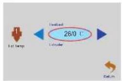 graph LR A["Est temp"] --> B["Load"] B --> C["26/0 °C"] C --> D["Return"]