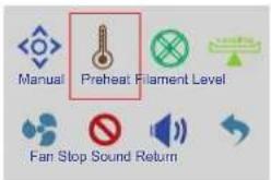 Manual Preheat Filament Level Fan Stop Sound Return