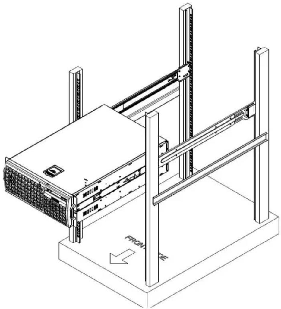 Supermicro SuperWorkstation 7048GR-TR - 將機箱安裝在機架上 - 1