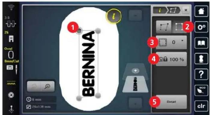 BERNINA 1 2 3 4 5 6 min 25x1.39 mm Reset clr