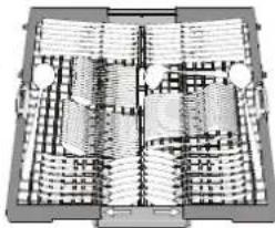 WHIRLPOOL W7I HF60 TUS - As facas e os outros utensílos apiados tem de ser colocados com as láminas voltadas para baixo. - 1