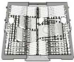 WHIRLPOOL W7I HF60 TUS - Noze a ostatné kuchynské nacinie s ostrymi okrajmi treba ulozit cepelami nadol. - 1