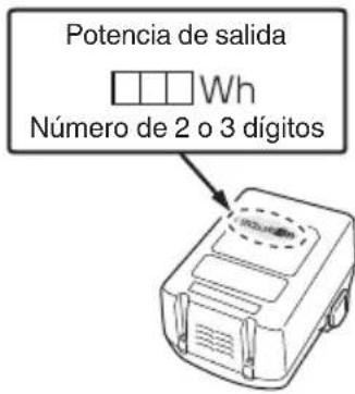Potencia de salida Wh Número de 2 o 3 dígitos