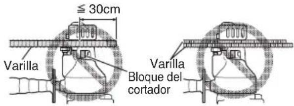 ≤ 30cm Varilla Varilla Bloque del cortador