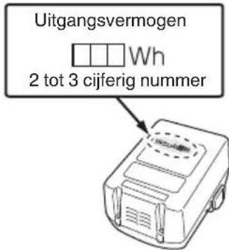 Uitgangsvermogen Wh 2 tot 3 cijferig nummer