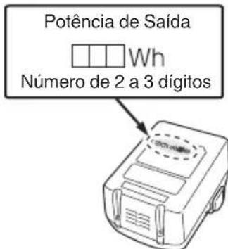 Potência de Saída Wh Número de 2 a 3 dígitos
