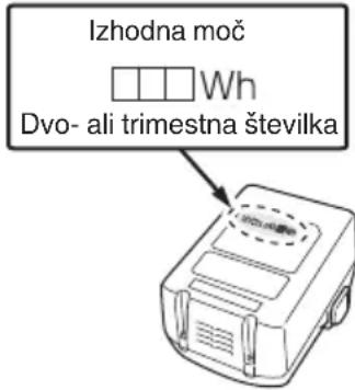 Izhodna moč Wh Dvo- ali trimestna številka