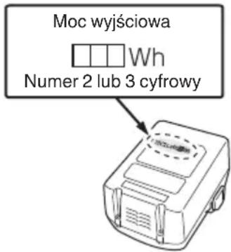 Moc wyjściowa □□□ Wh Numer 2 lub 3 cyfrowy
