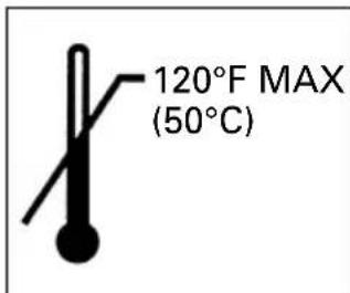 120°F MAX (50°C)