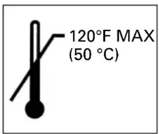 120°F MAX (50 °C)