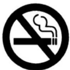 No smoking sign with pictogram of cigarette and cigarette drop
