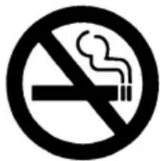 No smoking sign with pictogram of cigarette and smoke
