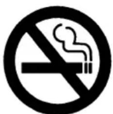 No smoking sign symbol with pictogram of cigarette emitting smoke
