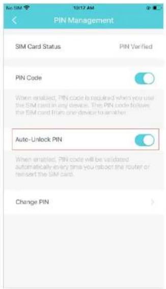TP-LINK Deco X20-4G - Gestion des codes PIN (pour le mode routeur 3G/4G) - 5