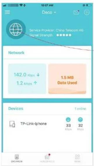 TP-LINK Deco X20-4G - Dans Overview, tapez sur - 1