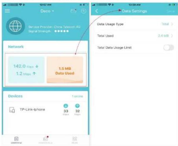 TP-LINK Deco X20-4G - Paramètres de données (pour le mode routeur 3G/4G) - 1