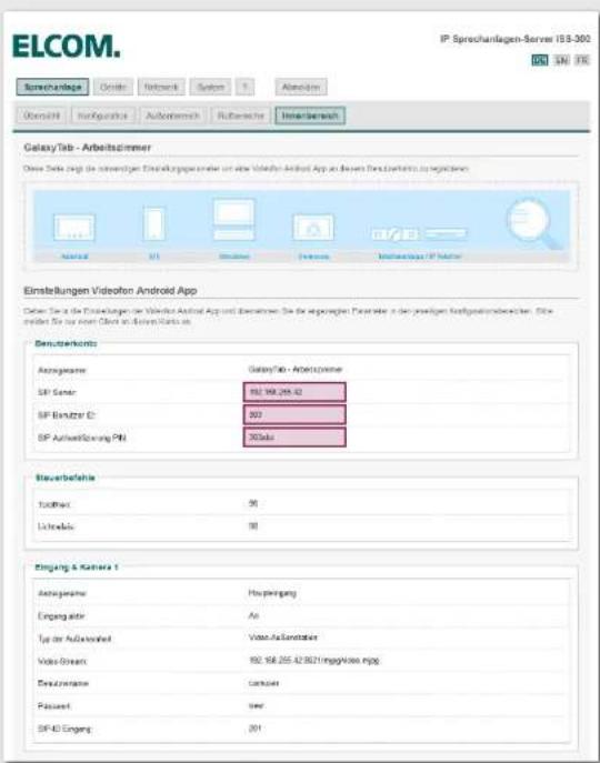 Elcom 1513010 - F2. Innenstation konfigurieren - Registrierung über SIP ID Configuring indoor stations - Registration · Configuration d'un po - 6