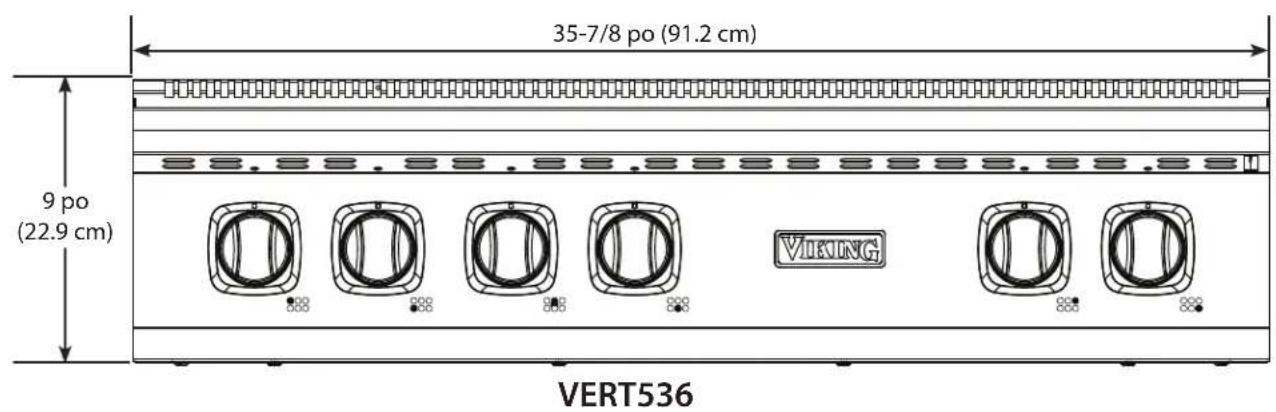 VIKING VIRT5366BSS - Dimensions (table de cuisson électrique) - 2