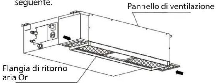 seguente. Pannello di ventilazione Flangia di ritorno aria Or