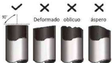 90° Deformado oblicuo áspero