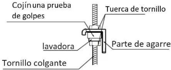 Cojín una prueba de golpes Tuerca de tornillo lavadora Parte de agarre Tornillo colgante