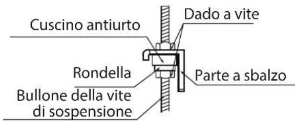 Cuscino antiurto Dado a vite Rondella Bullone della vite di sospensione Parte a sbalzo