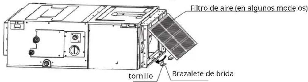 Filtro de aire (en algunos modelos) tornillo Brazalete de brida