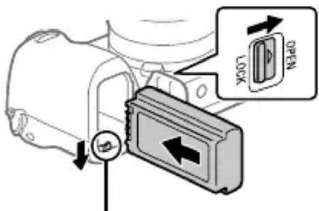 SONY Alpha A6700 - Inserting the battery pack (supplied)/memory card (sold separately) into the camera - 1