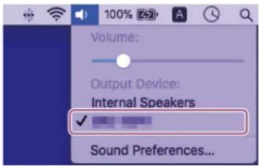 SONY HT-AX7 - Cliquez sur l'icône de l'enceinte dans la partie supérieure droite de l'écran et sélectionnez [HT-AX7] dans [Output Device]. - 1