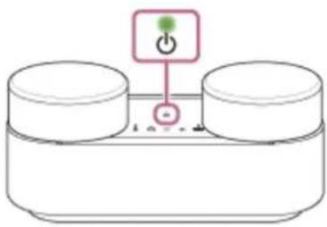 SONY HT-AX7 - Appuyez sur ⏻ (alimentation) sur l'enceinte avant. - 1