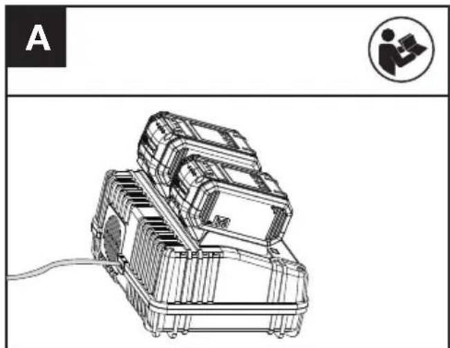 KRESS KAC15 - COME SI CARICA LA BATTERIA (NON FORNITO) (VEDERE FIGURA. A) - PROCEDURA DI CARICA - 1