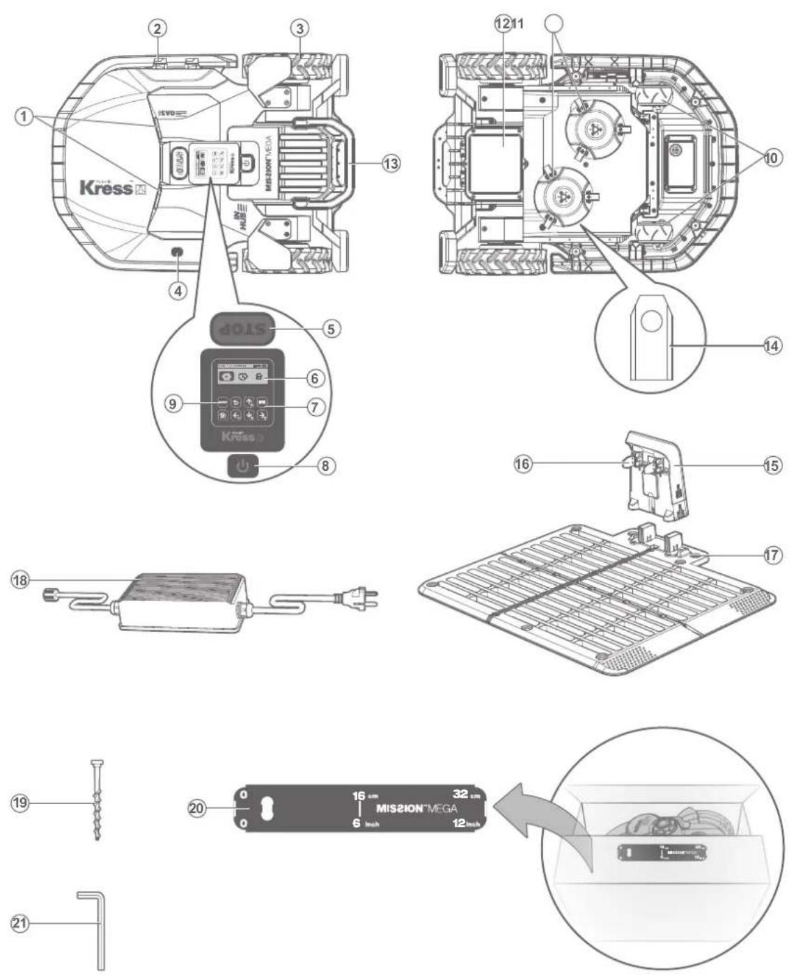 KRESS Mission Mega 6000 KR136E - Lista de componentes - 1