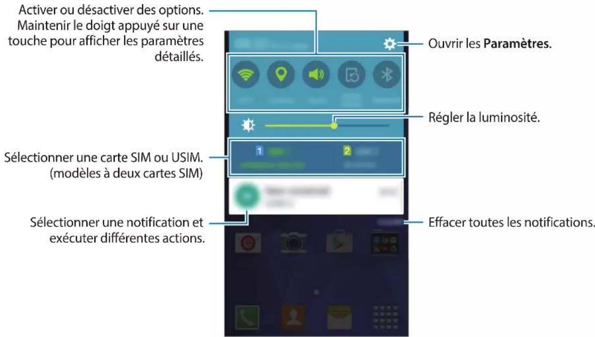 SAMSUNG Core Prime VE - Utiliser le volet des raccourcis - 2