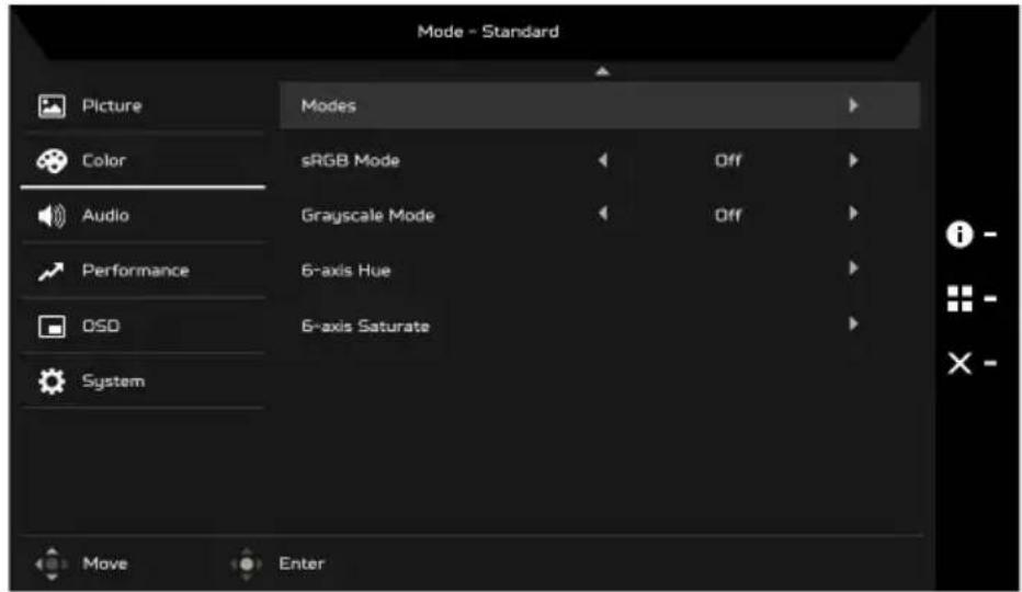 ACER KA272H - การปรับ Modes (โหมด) - 10