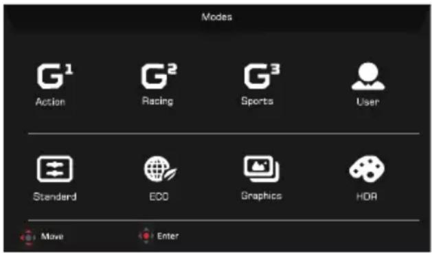 ACER KG240YE3 - Raccourci 1 (par défaut : Mode) - 1