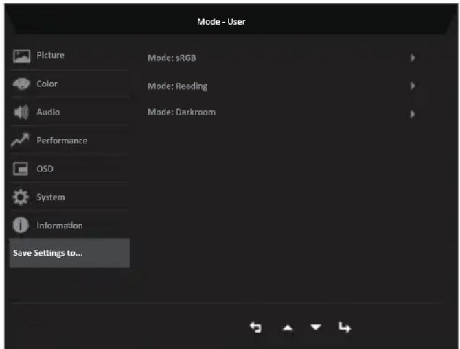ACER SB242YE - Save Setting to... (Αποθήκευση ρύθμισης σε...) (Μόνο λειτουργία χρήστη) - 1