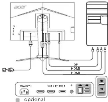 ACER XV253QX - Controlos externos - 1