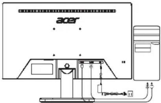 ACER V226HQLH - Conectar o monitor ao seu computador - 1