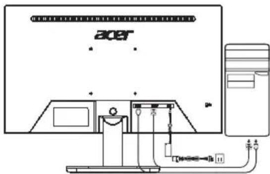 ACER V226HQLH - Connexion du moniteur à votre ordinateur - 1