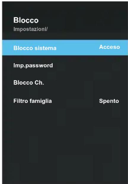 Blue 49BU800 - Configurazione del Menu di Blocco - 1