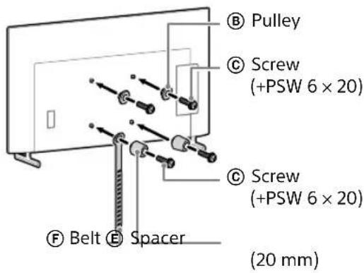 SONY KD-50X80L - If slim mounting (2-b) is selected: - 1