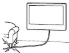 SONY KD-50X80L - Verificare che il cavo di alimentazione CA o il cavo di collegamento non rimangano incastrati. - 1