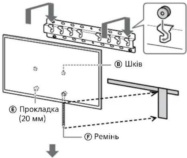SONY KD-50X80L - Установіть телевізор або РК монітор на базу (20) Ⓐ або перехідник для бази Ⓘ. - 4