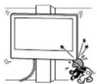 SONY KD-50X80L - Non installare la staffa di montaggio a parete su un muro dove gli angoli o i lati del televisore o del monitor LCD sporgono dalla superficie del muro stesso. - 1