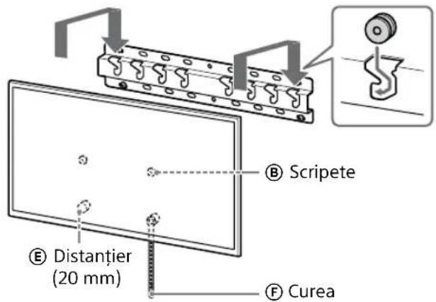 SONY KD-50X80L - Montați televizorul sau monitorul LCD pe bază (20) Ⓐ sau pe adaptorul de bază ①. - 5