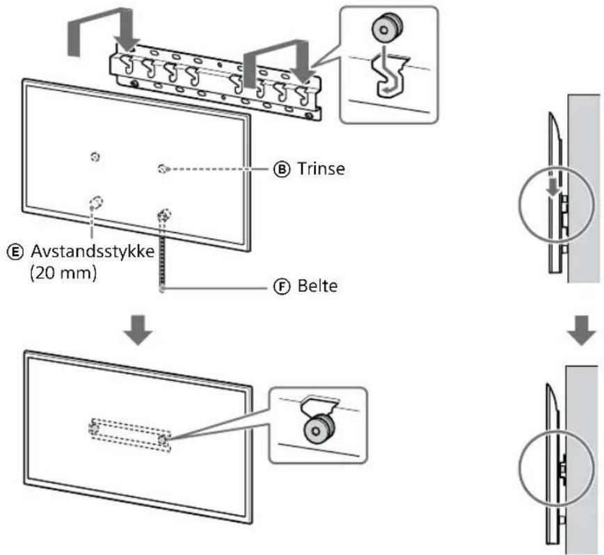 SONY KD-50X80L - Installer TV-en eller LCD-skjermen på sokkelen (20) Ⓐ eller sokkeladapteren Ⓘ. - 3